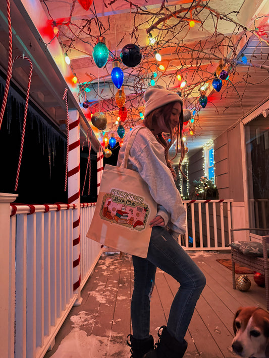 Holly Jolly Book Club Tote Bag