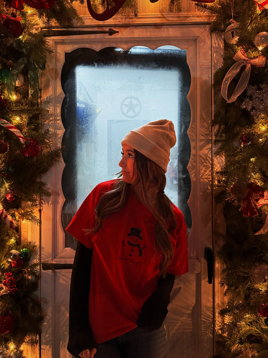 Red Snowman T Shirt