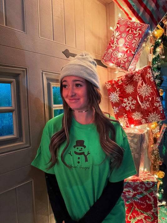 Green Snowman T Shirt